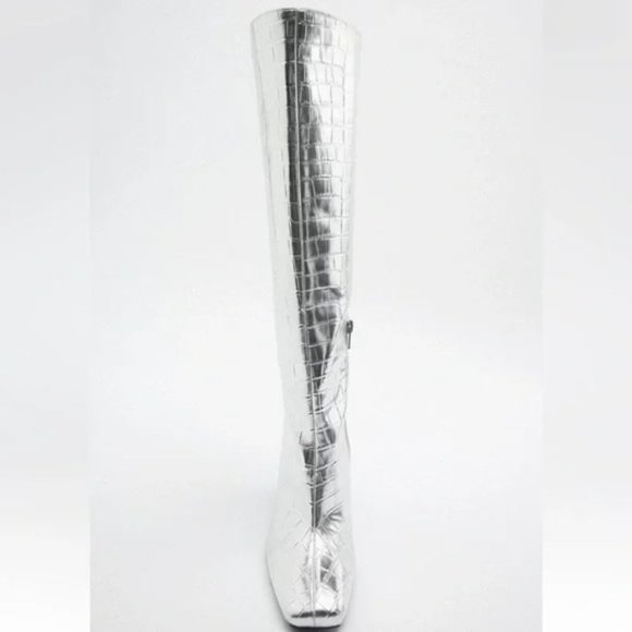 ZARA LAMINATED HEELED BOOTS - Picture 9 of 11